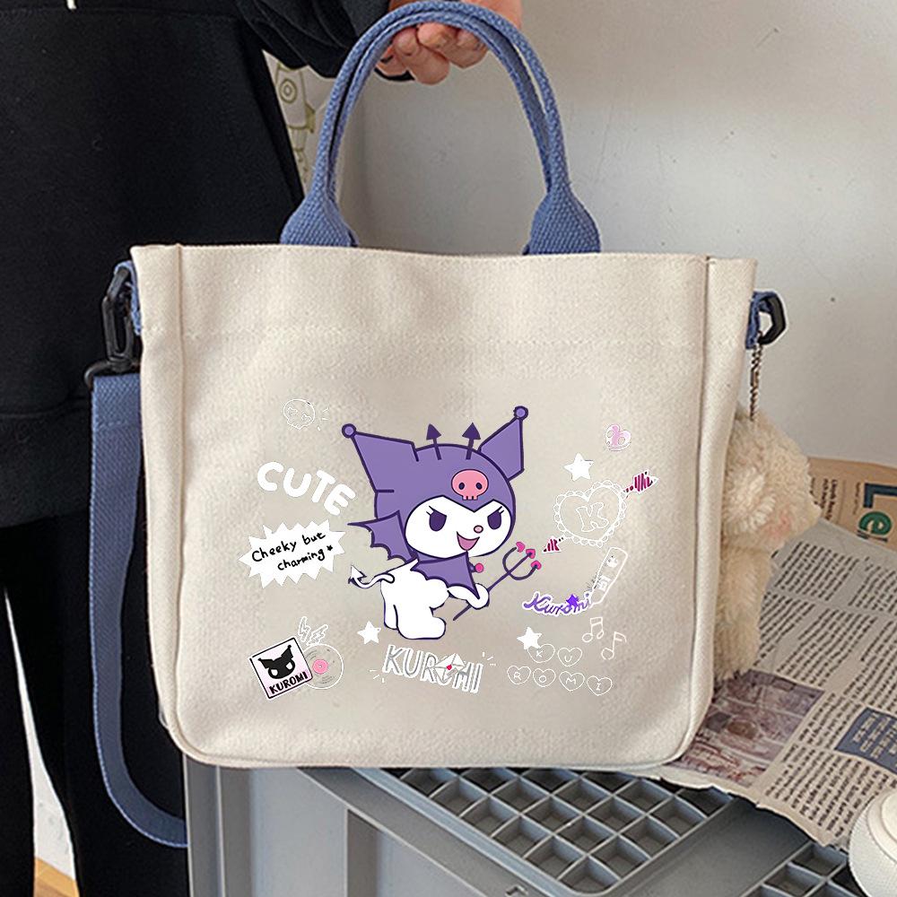 Japanese Cartoon Cute Hand-Held Canvas Bag Niche Design Shoulder Bag To Work Commuter Messenger Bag Woman