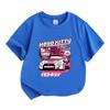 Kids Boys Girls 100% Cotton Crew Neck Short Sleeve T-Shirt, Cute Cartoon Racer Car Graphic Casual Soft Breathable Tee for Daily Play Summer Outdoor We