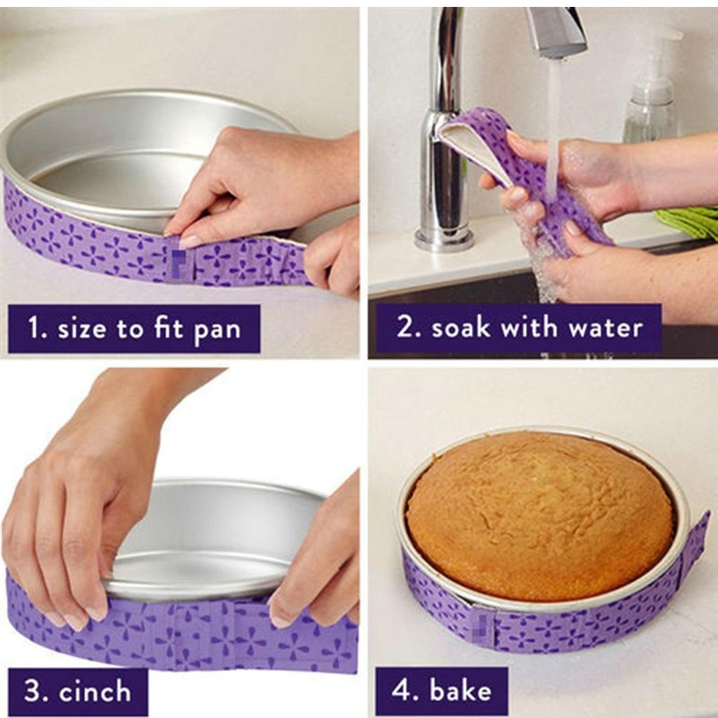 Strisce Colorate per Torta, Strisce Assorbenti Spesse in Cotone per Torta, Cinghia di Protezione per Teglia da Forno