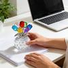 Crystal Rose Flower Figurine Colorful Romantic Home Decor Aesthetic Desk Ornament for Mothers Day Wedding Anniversary Gift