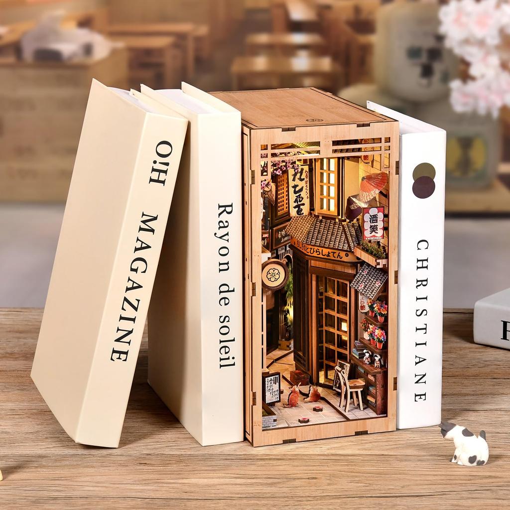 Wooden DIY Dollhouse Miniature 3D Bookstand Holiday Gift Architectural Scenario (Nekomachi no Kokogo)
