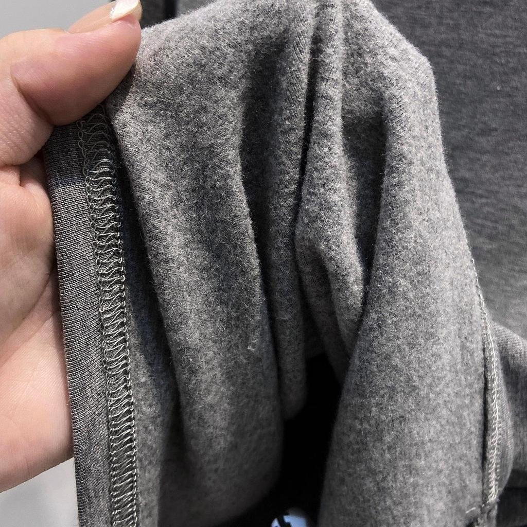 Women's Slim-Fit Fleece-Lined Mid-Collar Long-Sleeve Top - Warm and Versatile for Autumn and Winter