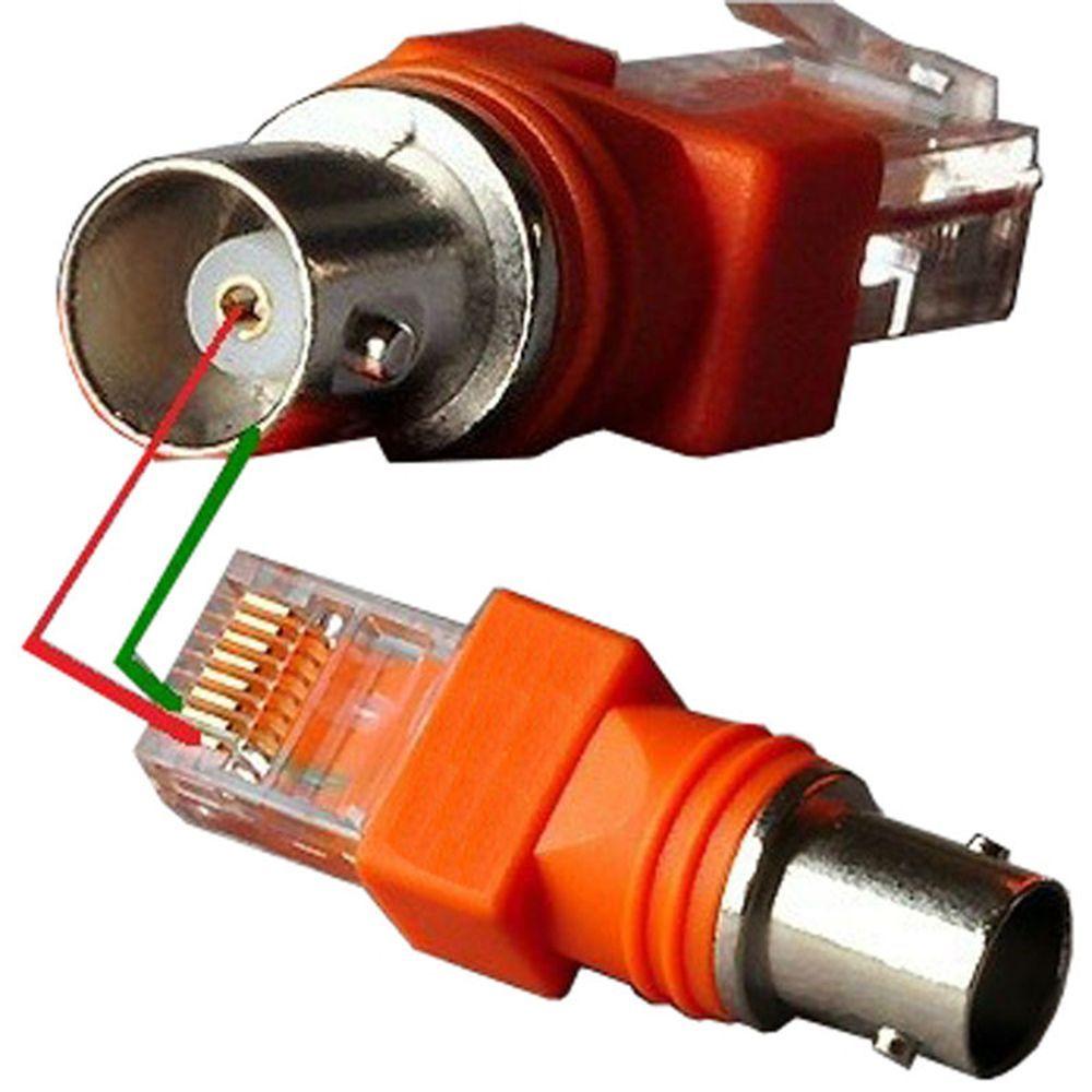 

Coupler Computer Cables Chassis Panel Coaxial RJ45 To RF Adapter Connectors BNC Female To RJ45 Male помаранчевий