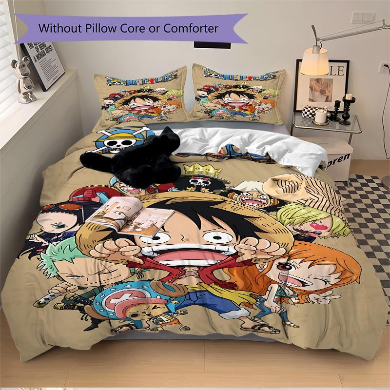 3pcs Bedding Set ONE PIECE Includes 1 Comforter + 2 Pillowcases, Without Pillow Inserts, Soft Comfortable, Lightweight Breathable, Printed H
