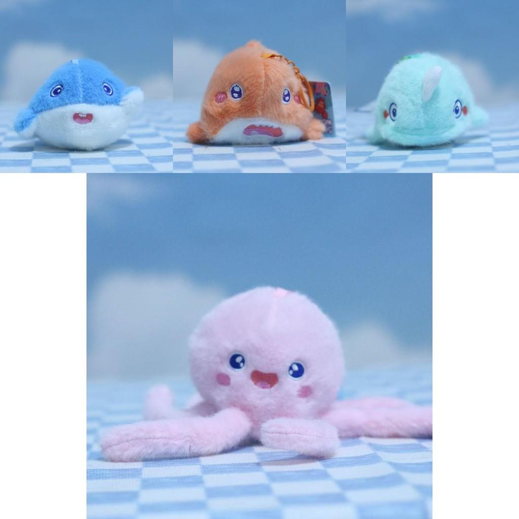 Adorable Ocean Animal Plush Toy Keychain Featuring Soft Shark Crab And Octopus Designs