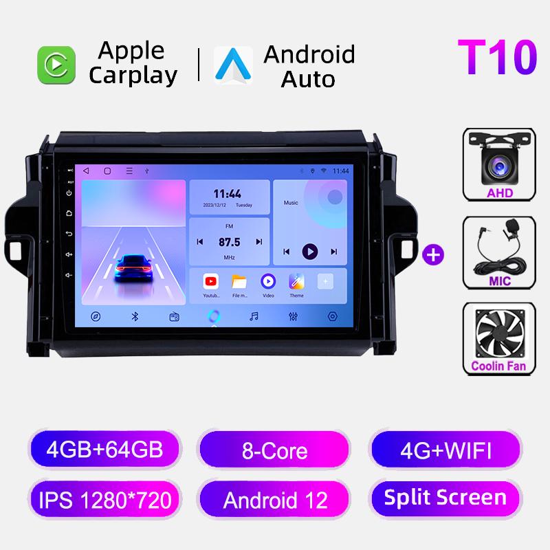 Android For Toyota Fortuner 2 2015-2019 Car Radio Stereo Multimedia Navigation GPS Video Player Wireless Carplay 2 Din Headunit