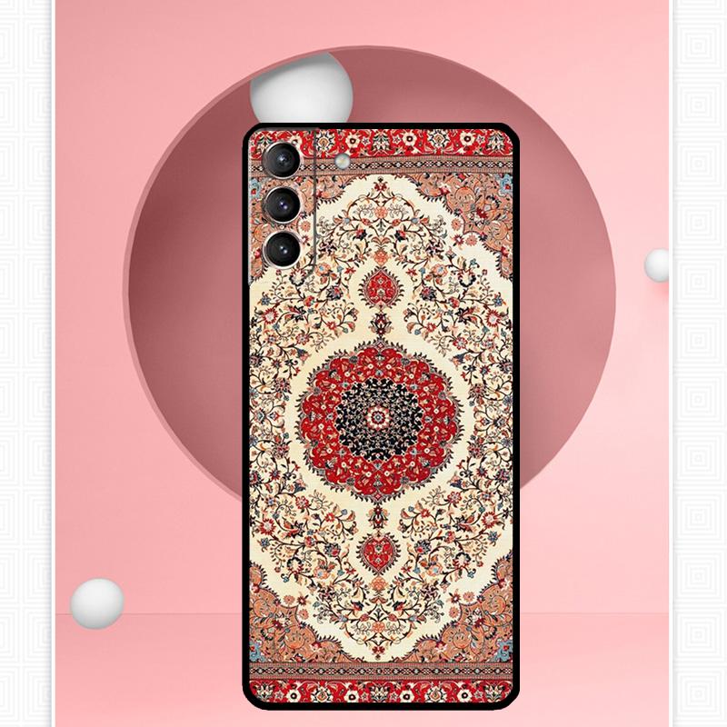Persian Carpet Floral Pattern Case For Samsung Galaxy S25 Ultra S20 S21 S22 S23 S24 Ultra S9 S10 Plus S25 FE Cover Funda