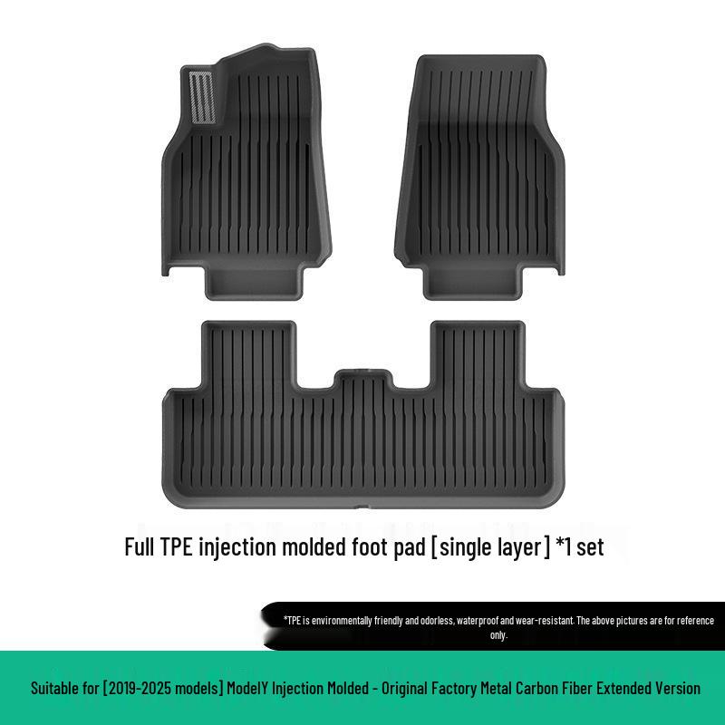 Eco-Friendly TPE Car Floor Mats for 2019-2025 Tesla Model Y, Left/Right Drive.