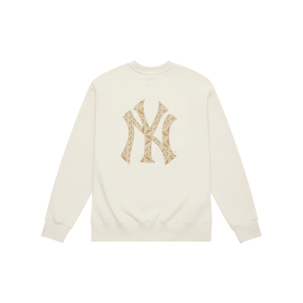 New MLB MONOGRAM Collection New York Yankees FW24 Sweatshirt Unisex Dark Cream 3AMTM0946-50CRD