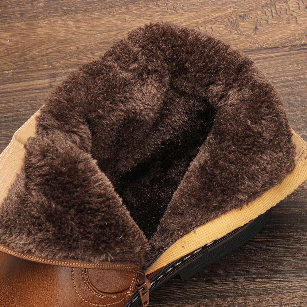 Men Winter Boots Vintage Ankle Warm Shoes Man Leather Ankle Boots Boots for Men