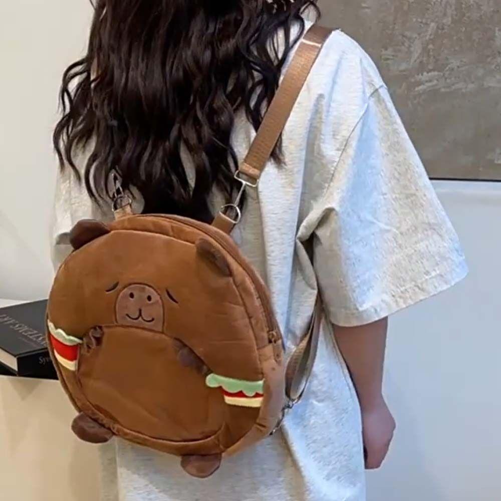 Soft Creative Ita Bag Cute Cartoon Doll Daypack Thickened Capybara Plush Backpack Daily