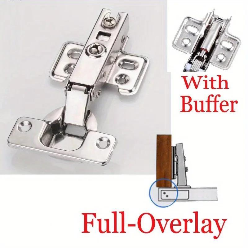 2/20Pcs Cabinet Hinges with Screws Steel Hinges For Furniture Full Overlay Mute Cabinet Door Cupboard Hinges Furniture Fitting