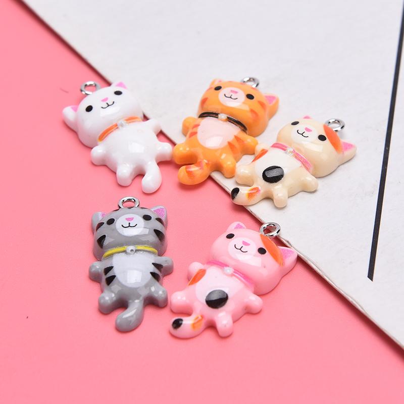 thumbnail image 2 of SAFIGLE 10pcs Cute Flocking Cat Charms For Jewelry Making:Resin Cat Pendant Cute Animal Jewelry Making Charms For Bracelets Necklaces Earrings Keychains Craft Supplies White 2 of 13