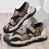Herren Trendy Leder Geschlossene Zehenpartie Outdoor Sandalen: 2024 Sommer Atmungsaktive Strandschuhe