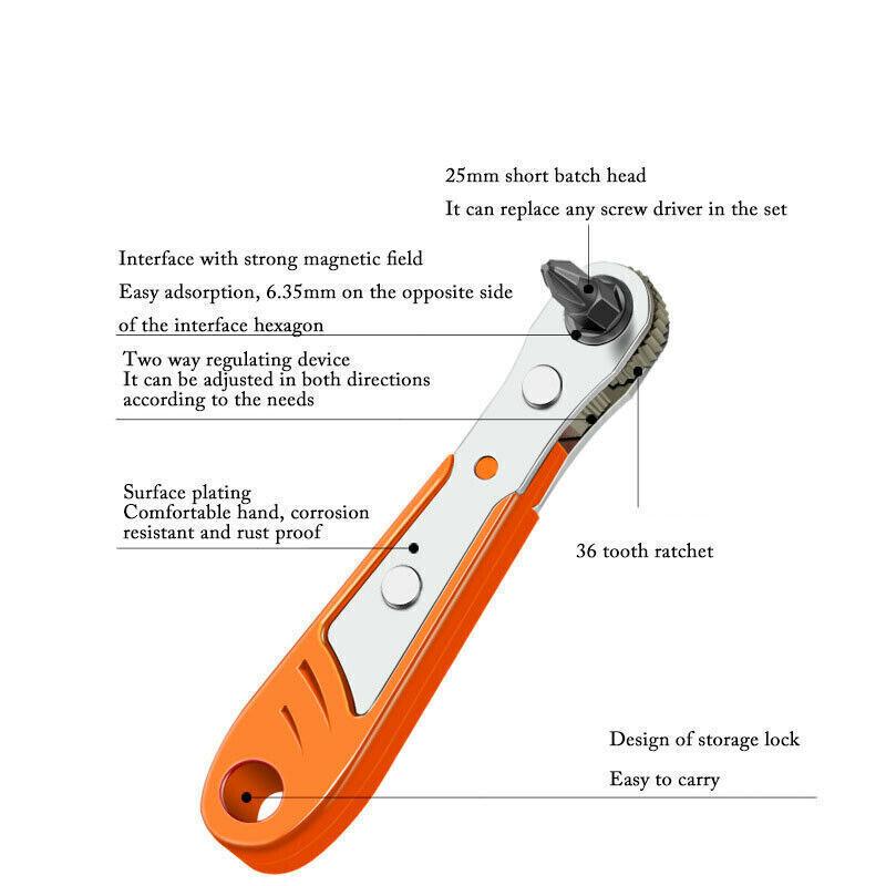 Ratchet Screwdriver Ratchet Spanner Super Low Profile Right Angled Offset Tool Home Tools Gadgets GZW