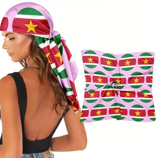 Turban Hat 35x35" Italian Flag Design Scarf Soft Flowing Headscarf Bandanas Fashion Accessory for Headwear Neck Bag Hair