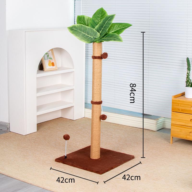 Coconut Tree Cat Climbing Frame & Sisal Scratching Post - No Mess, Space-Saving Cat Toy
