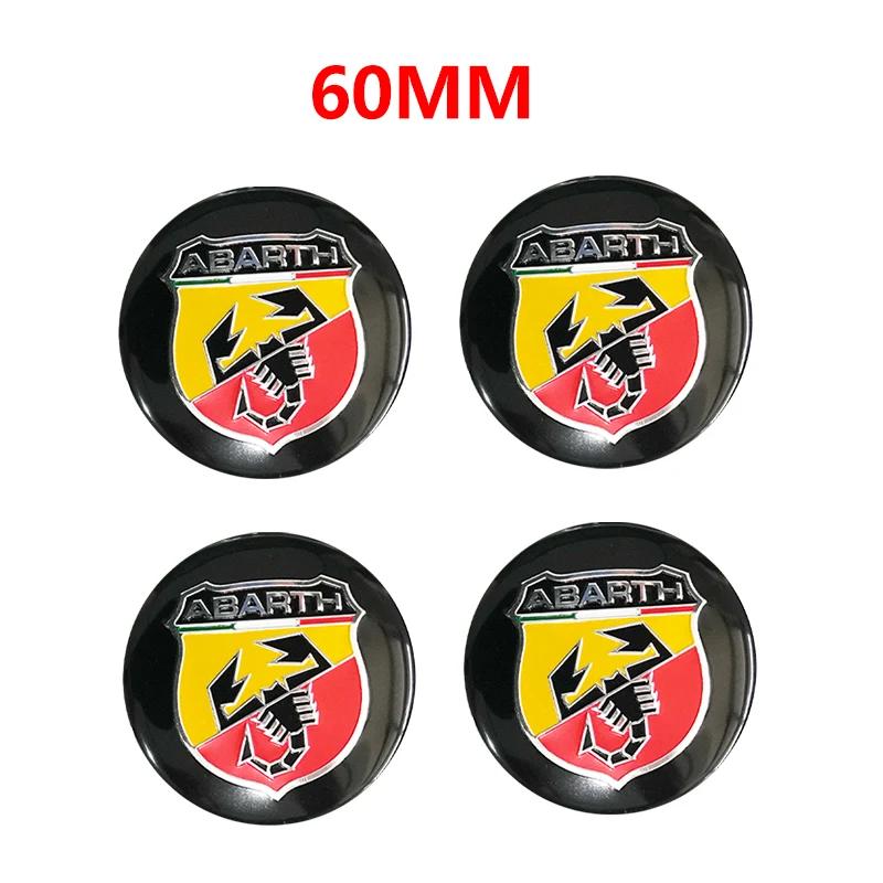 4pcs 65mm 60mm 3D logo car emblem Wheel Center Hub auto Rim refit dust-proof badge covers sticker styling accessories For FIAT