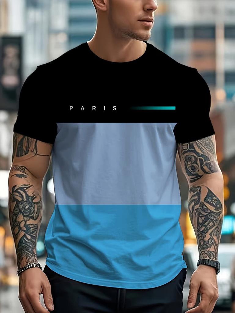 Summer Simple Print Men's Clothing Fashion Loose Men's T-Shirt Summer Outdoor Breathable Men Top New Round Neck Men Short Sleeve
