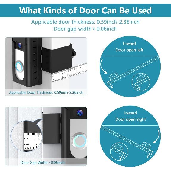 KIMILAR 2024 Upgrade Anti-Theft Video Doorbell Mount, Not Block Doorbell Motion Sensor, Adjustable No-Drill Mounting Bracket Wedge Holder Accessories