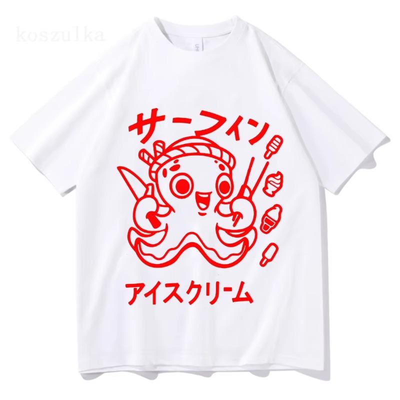 

Takoyaki Osaka Drunken Octopus Tshirt Funny Men women Clothing Retro Harajuku Clothes Unisex Cotton Tees Graphic T Shirts S
