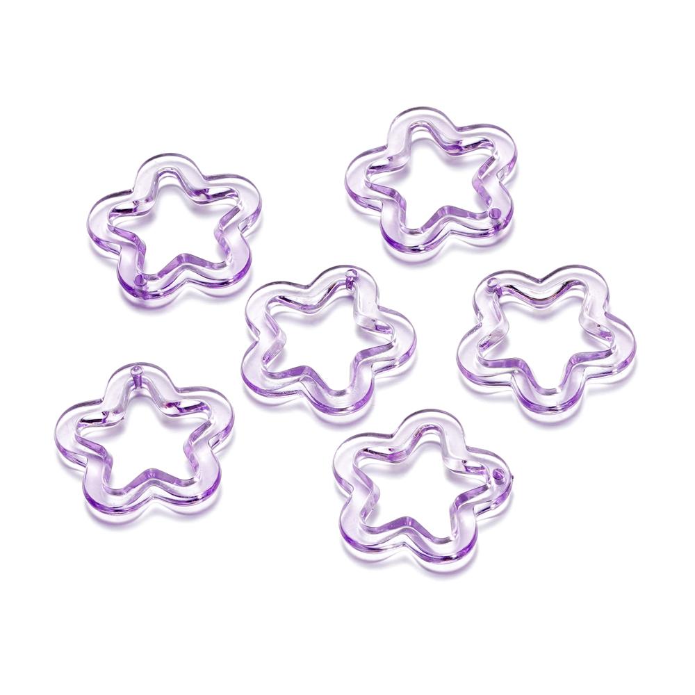 10Pcs/Lot 30*30.5mm Acrylic Transparent Five Pointed Star Pendant for DIY Jewelry Making Bracelet Necklace Charms Accessories