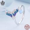Avle Exquisite Fantasy Fishtail Ring: S925 Sterling Silver, Platinum-Plated, Adjustable Women's Jewelry