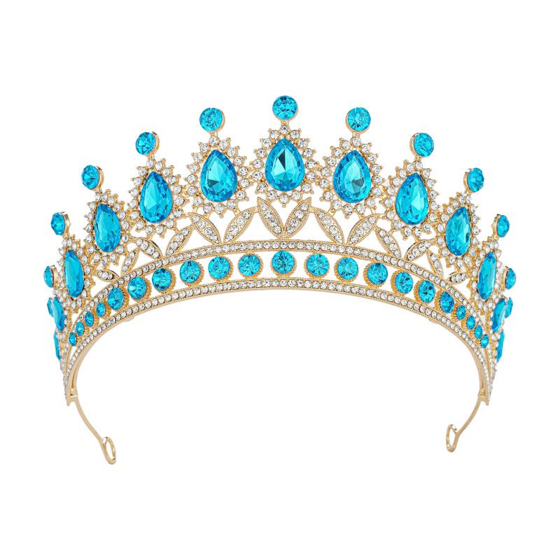 European & American Bride Rhinestone Crown Headband - Baroque Wedding & Evening Hair Accessory