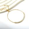 Fashion Single Row Diamond Bracelet Metal Light Luxury High-end Square White Diamond Chain Stainless Steel Bracelet