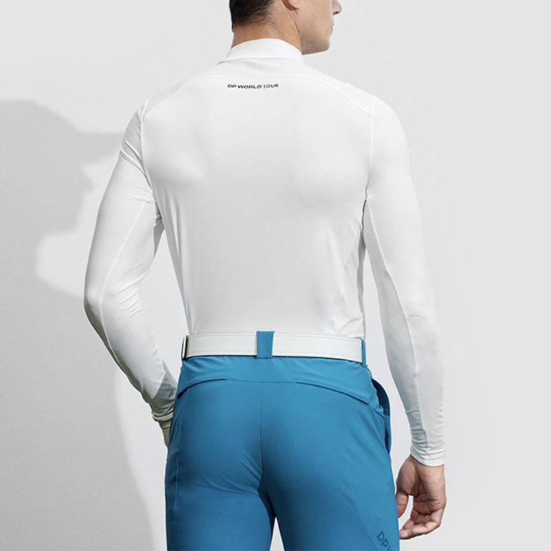 Fila Golf Serie Buchstabe Print Elite Strick Langarm T-Shirt Herren Oberteile Jade-Weiß A11M415212F-WT