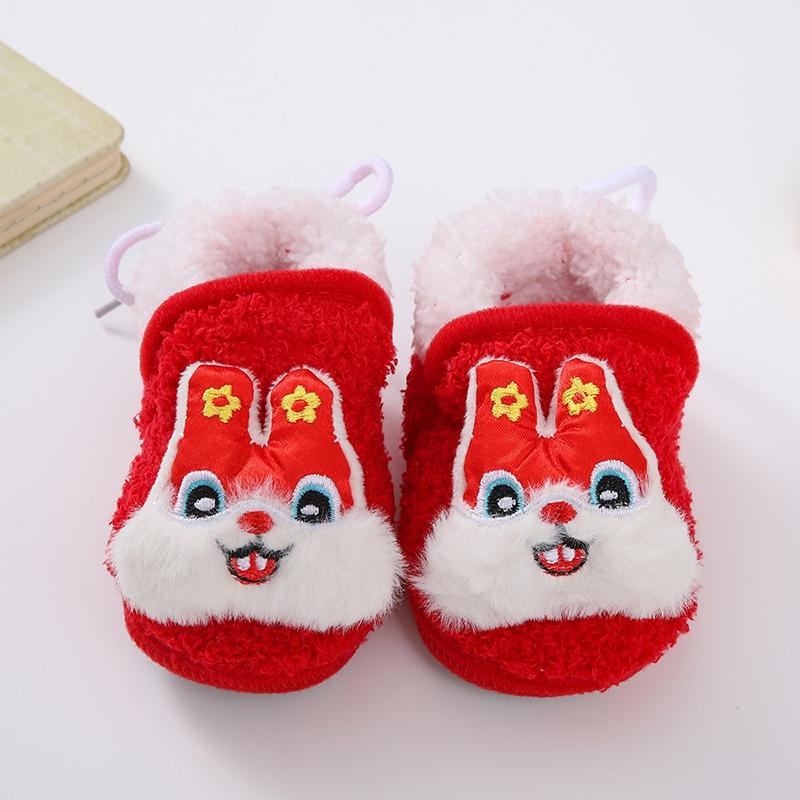 Детская обувь Теплая плюшевая обувь с мультяшной толстой мягкой подошвой для малышей — фото 6