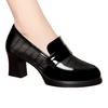 Summer Single Shoes High Heels Waterproof Table Thick Heel Mesh Breathable Leather Shoes