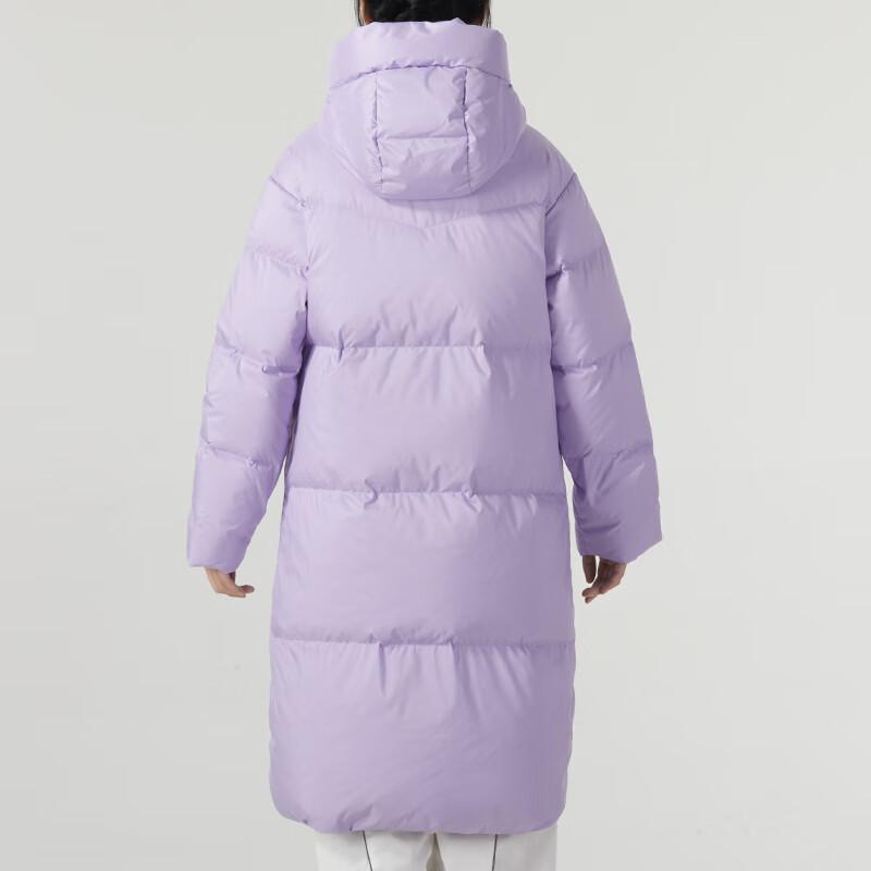 Skechers Solid Color Windproof Warm Sports Hooded Down Jacket Women Jackets Purple P423W030-010Y