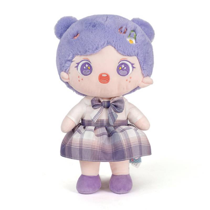 

Cotton Cartoon Doll Stuffed Toy Changeable Dresses Home Decoration Kids Gift 25cm/9.84in фиолетовый