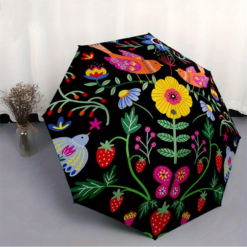 1 Stück faltbarer Regenschirm mit Blumenmuster, 8 Speichen, lässig, langlebig, leicht, tragbar, Reise-Regenschirm für Männer & Frauen yy250728098