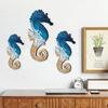 3 Pcs Wood Seahorse Nautical Wall Decor Vintage Sea Life Wall Art Ocean Coastal Lake House Hanging Decoration for Living Room Bedroom