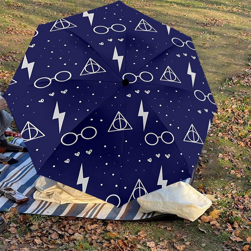 1PC Glasses Lightning_bolt Umbrella-8-Rib Reinforced, Automatic Open, Lightweight & Durable, Cute Fashion Accessory for Outdoor, D2629