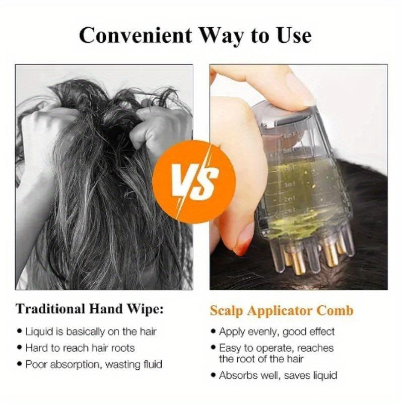 1PC Portable Scalp Oil Applicator Comb - Liquid Guide Hair Massager for Essential Oil & Anti-Hair Loss Care