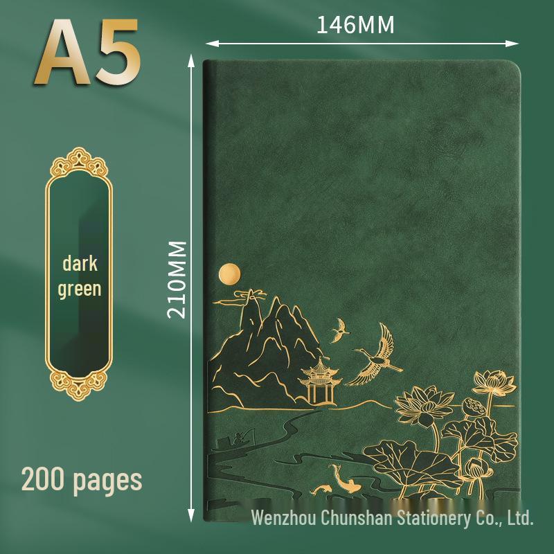 National Tide A5 Retro Chinese Style Notebook Gift Set for Business and Office Use