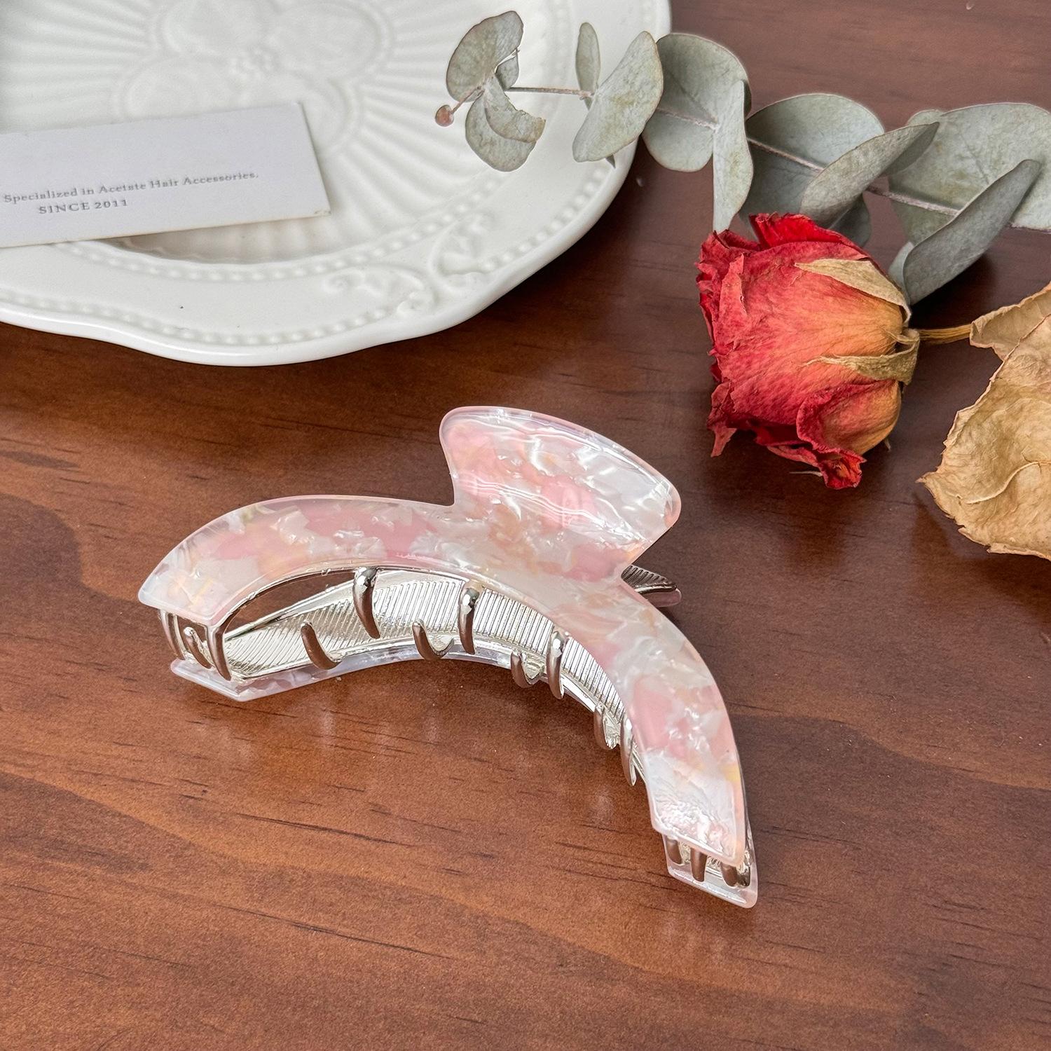 

Трендовые акриловые заколки для волос Лето 2024 в нескольких элегантных цветах для модных женщин Colorful Pink9.1cm