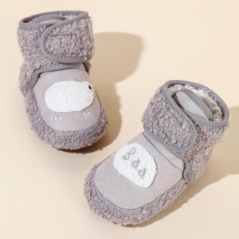 Chaussures d'hiver pour bébé premiers pas: 0-1 an, Chaud doublé polaire, Anti-chute, Bottes de neige mignonnes