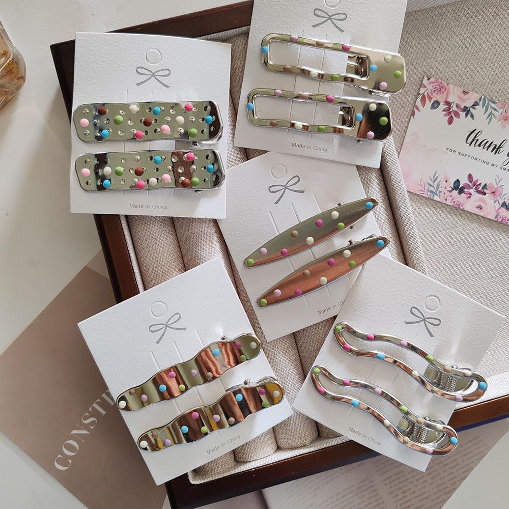 2pc Fashion Silver Alloy Hairpin Hair Side Clips for Women Girls Kids Childrens Gift Party Hair Accessories Headwear Ornament