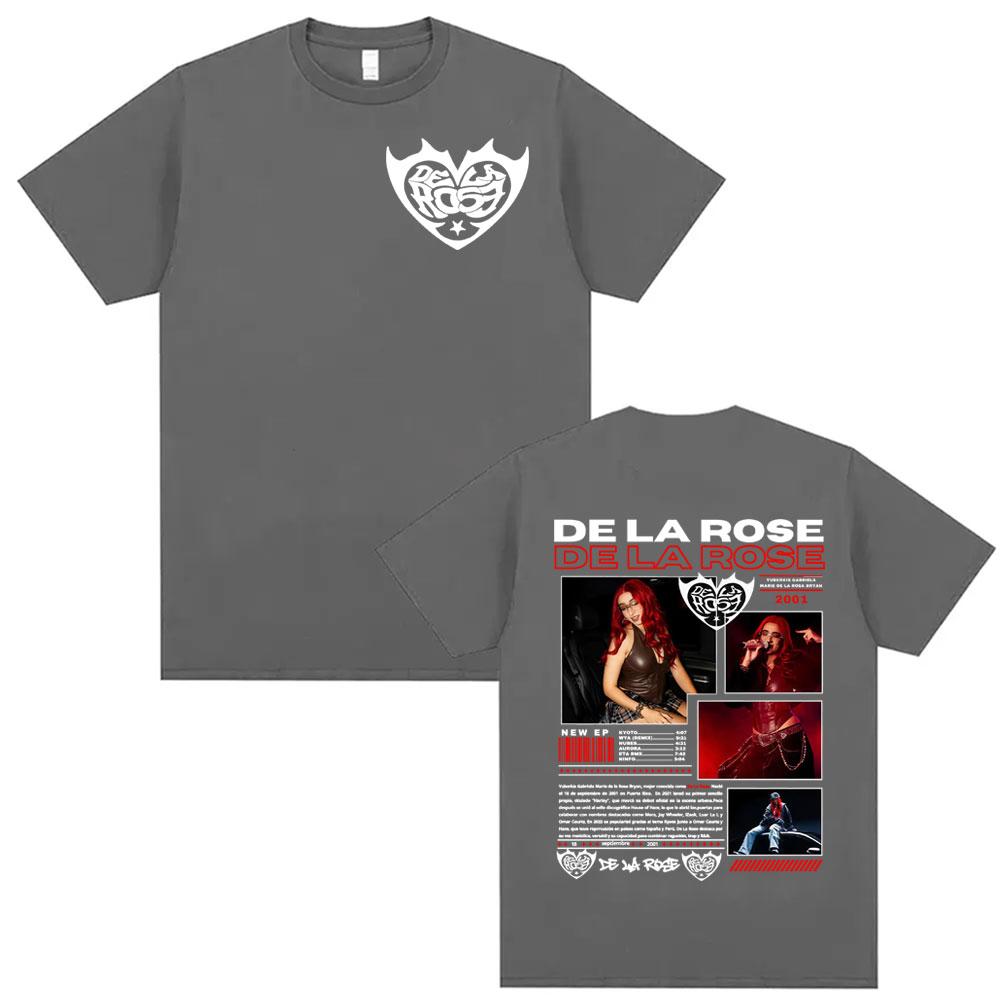Singer De La Rose New Album Tour Graphics Tshirts Men Women High Street Hip Hop Summer Shirt Casual 100 Cotton Loose T Shirt