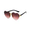 Heart Shaped Fashion Sunglasses Rimless Frame Lightweight UV Protection Eyewear for Outdoor Activities and Daily Use