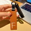 Fashion 26 Letters Key Chain Pu Leather Alphabet Letter Keyring Car Key Accessories Business Key Holder Women Bag Pendant Decor