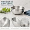 2pcs Stainless Steel Mixing Bowl Round Shape Kitchen Serving Bowl  For Restaurant
