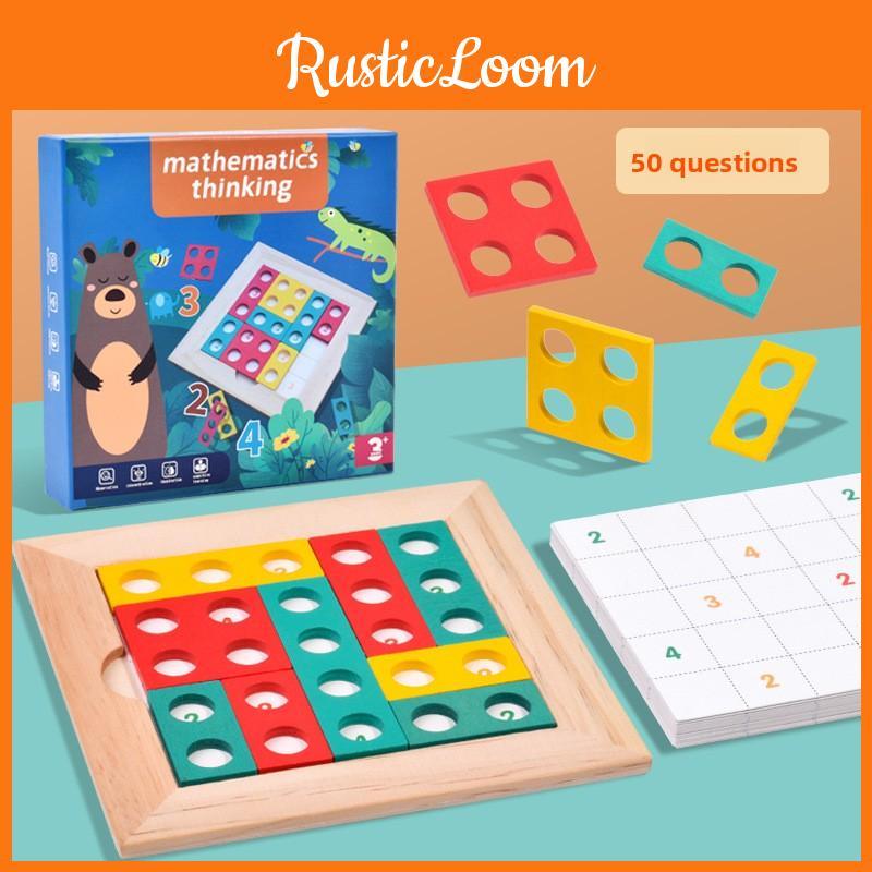 Wooden Mathematical Tetris Thinking Logic Training Puzzle Children Toy Puzzle