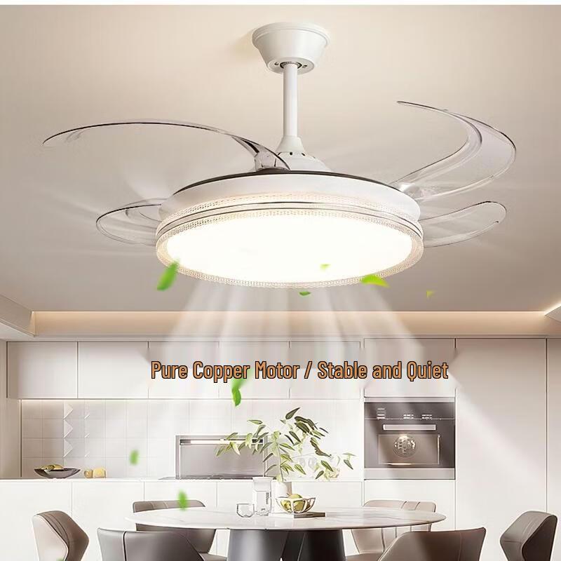 Elegant 48-inch Invisible Blade Ceiling Fan Light