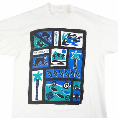 Vintage Christian 100% Baumwolle T-Shirt Herren T-Shirts Oberteil Herren Größe Medium Weiß 90er Rock of Gibraltar USA