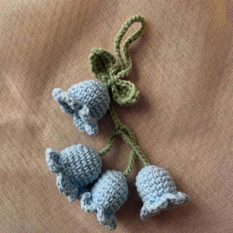 Hanging Decors Cute Bellflower Ornament for Backpacks Keychains Knitted Pendant